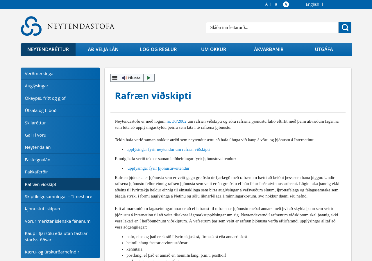 Leiðbeiningar Neytendastofu um rafræn viðskipti, varðveittar 12. september 2026